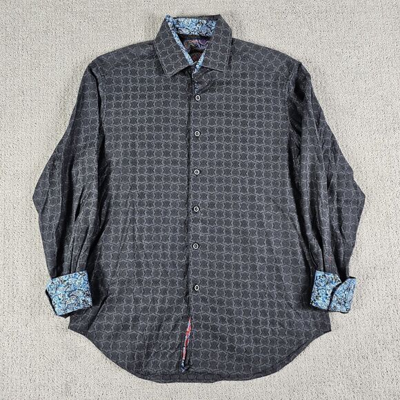 ROBERT GRAHAM OLD MONEY FLIP CUFF LONG SLEEVE BUTTON UP SHIRT MEN'S M - Picture 1 of 9